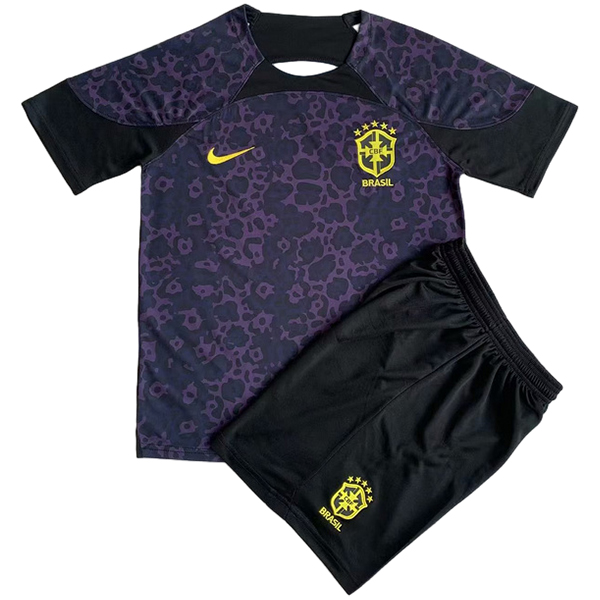 Camiseta De Conjunto Completo Brasil Portero Purpura Negro 2023