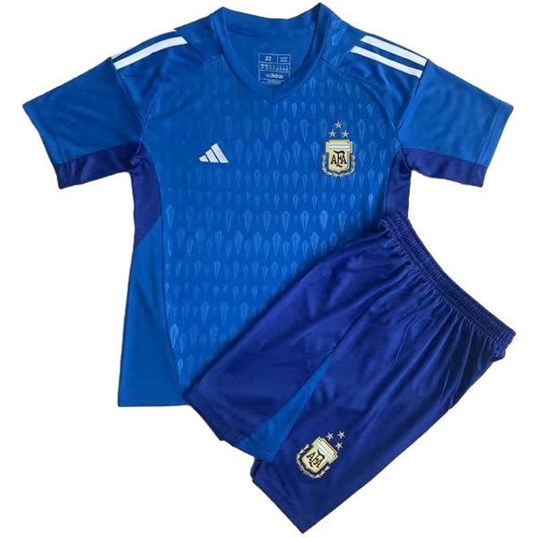 Camiseta Del Conjunto Completo Argentina Ninos Portero Azul 2023