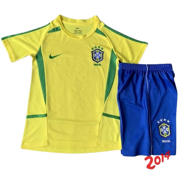 Camiseta Del Brasil Retro Nino Primera 2002