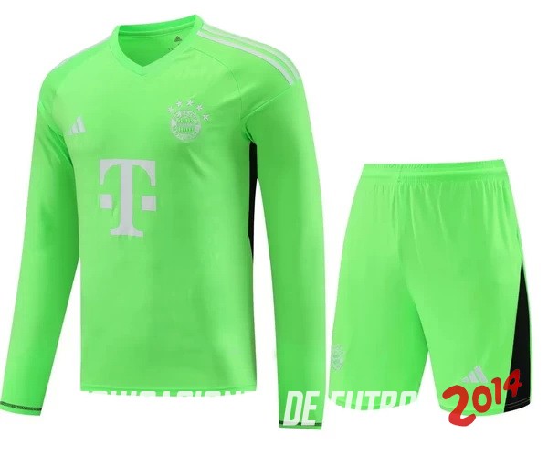Tailandia Manga Larga Camiseta Del Conjunto Completo Hombre Bayern Múnich Portero 2023/2024 Verde