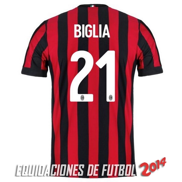Biglia de Camiseta Del AC Milan Primera Equipacion 2017/2018
