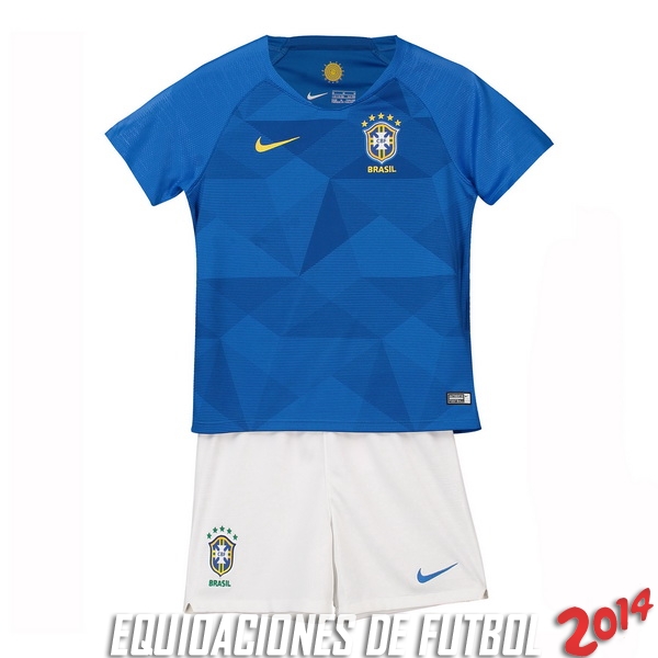Camiseta Del Conjunto Completo Brasil Nino Segunda Equipacion 2018