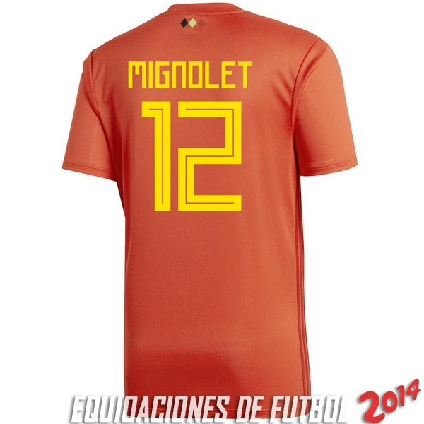 Mignolet de Camiseta Del Belgica Primera Equipacion 2018