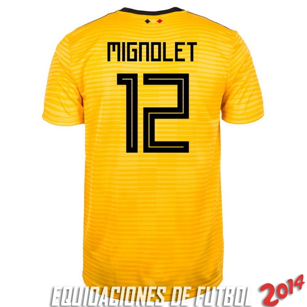 Mignolet de Camiseta Del Belgica Segunda Equipacion 2018