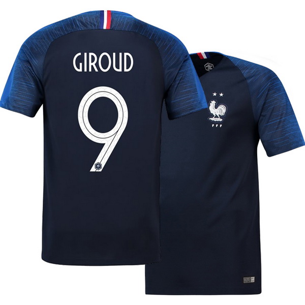 Giroud Championne du Monde Camiseta De Francia de la Seleccion Primera 2018 Dos estrellas