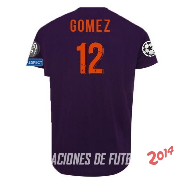 NO.12 Gomez Segunda Camiseta Liverpool Segunda Equipacion 2018/2019