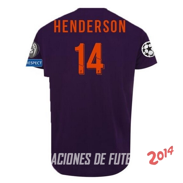 NO.14 Henderson Segunda Camiseta Liverpool Segunda Equipacion 2018/2019
