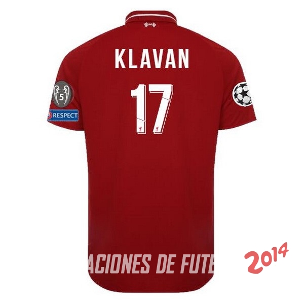 NO.17 Klavan de Camiseta Del Liverpool Primera Equipacion 2018/2019