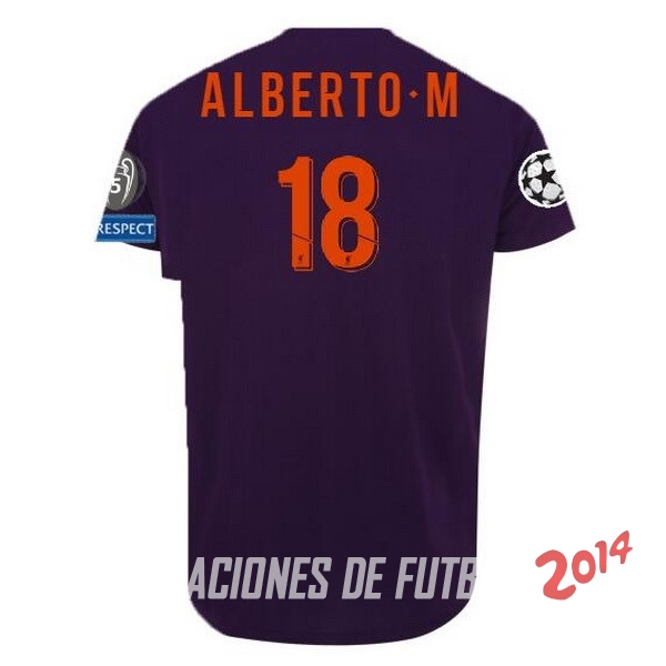 NO.18 Alberto.M Segunda Camiseta Liverpool Segunda Equipacion 2018/2019