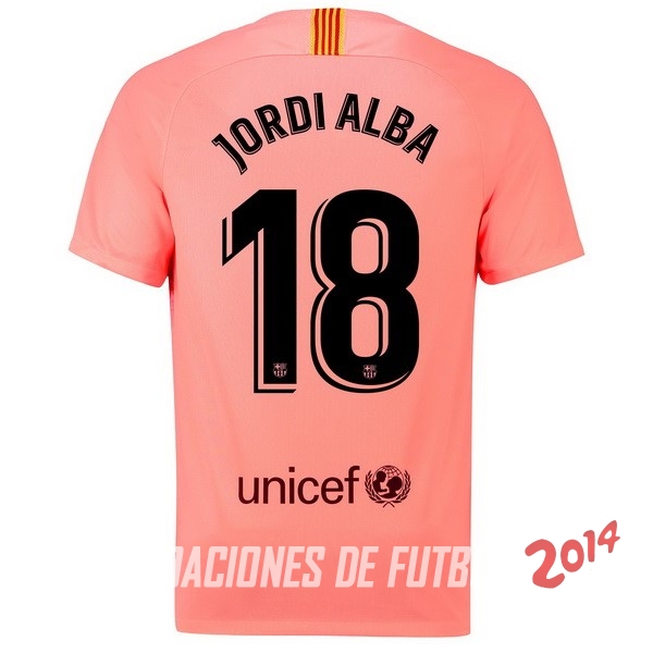 NO.18 Jordi Alba de Camiseta Del Barcelona Tercera Equipacion 2018/2019