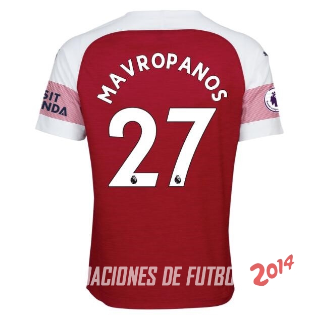 NO.27 Mavropanos de Camiseta Del Arsenal Primera Equipacion 2018/2019