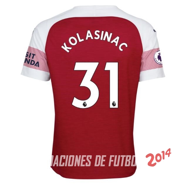 NO.31 Kolasinac de Camiseta Del Arsenal Primera Equipacion 2018/2019