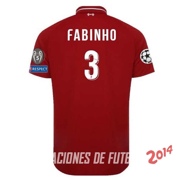 NO.3 Fabinho de Camiseta Del Liverpool Primera Equipacion 2018/2019
