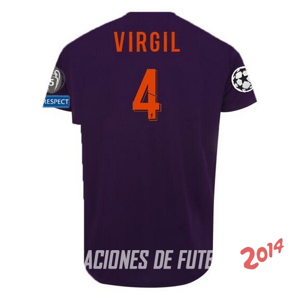 NO.4 Virgil Segunda Camiseta Liverpool Segunda Equipacion 2018/2019