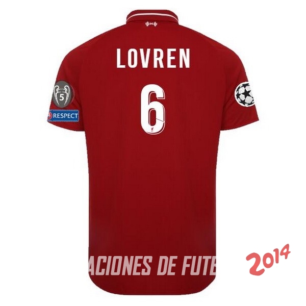 NO.6 Lovren de Camiseta Del Liverpool Primera Equipacion 2018/2019