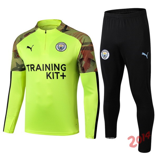 Chandal Manchester City Verde Fluorescente Negro 2019/2020