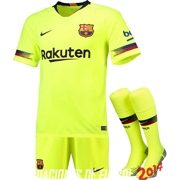 Camiseta （Pantalones+Calcetines）Del Barcelona Segunda 2018/2019