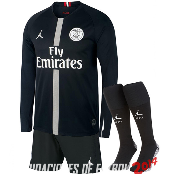 Camiseta （Pantalones+Calcetines）Del Paris Saint Germain Manga Larga Tercera Primera 2018/2019