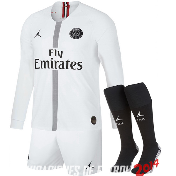 Camiseta （Pantalones+Calcetines）Del Paris Saint Germain Manga Larga Tercera Segunda 2018/2019