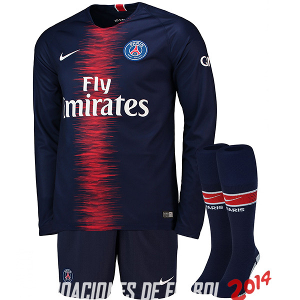 Camiseta （Pantalones+Calcetines）Del Paris Saint Germain Manga Larga Primera 2018/2019