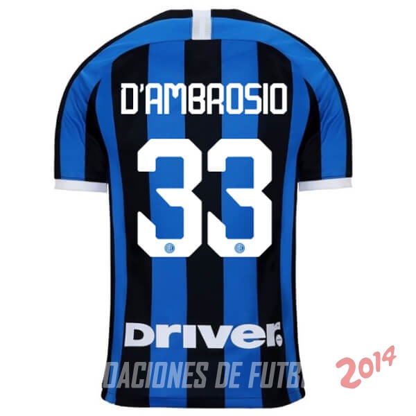 D'Ambrosio Camiseta Del Inter Milan Primera 2019/2020