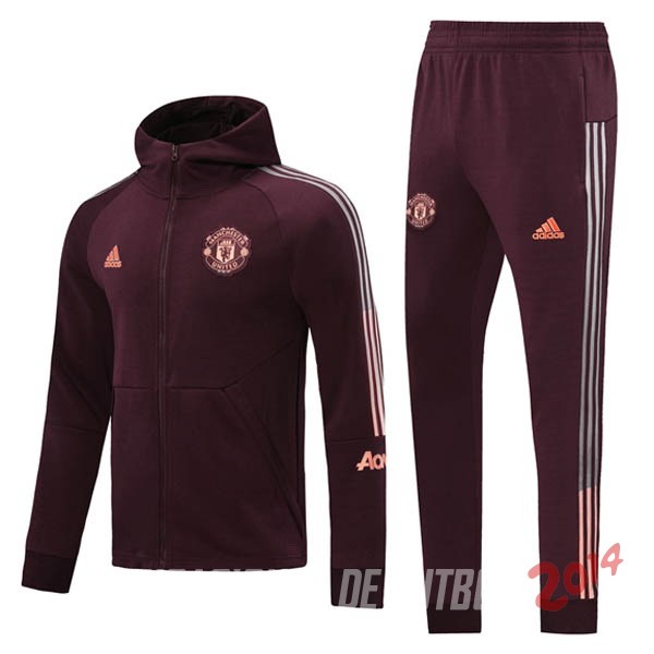 Chaqueta Con Capucha Manchester United Borgona 2020/2021