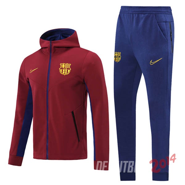 Chaqueta Con Capucha Barcelona Borgona Azul 2020/2021