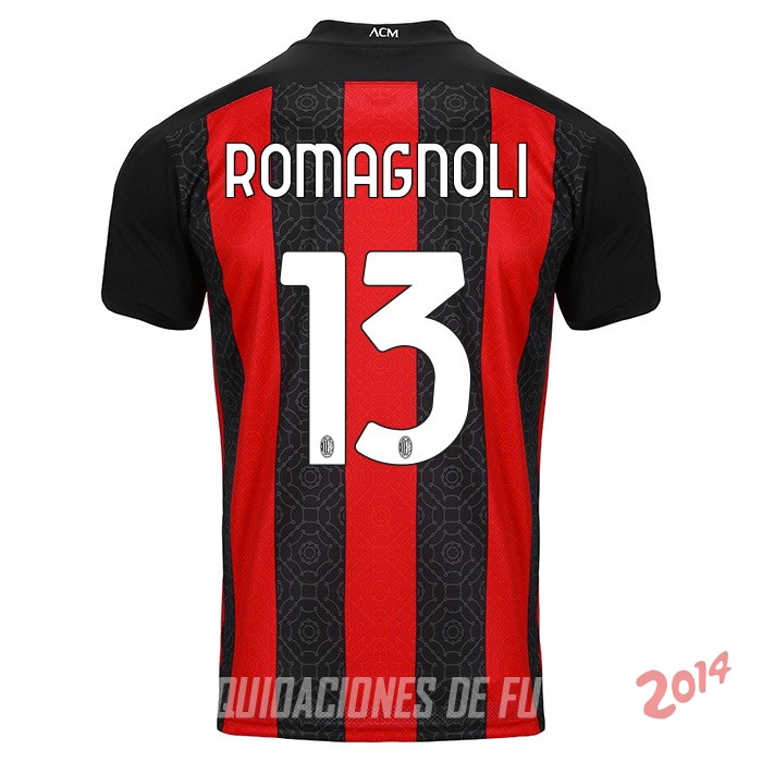 Romagnoli de Camiseta Del AC Milan Primera Equipacion 2020/2021