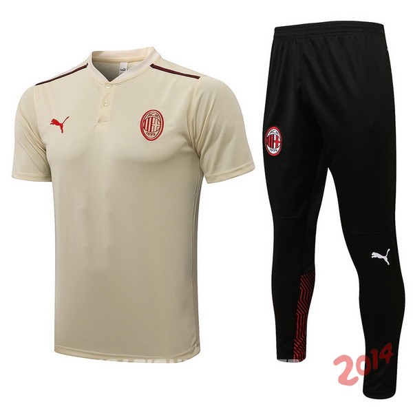 Polo AC Milan Conjunto Completo 2021-2022 Amarillo Negro