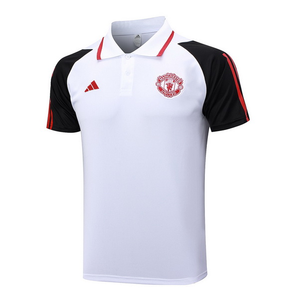 Polo Manchester United 2023-2024 Blanco Negro Rojo