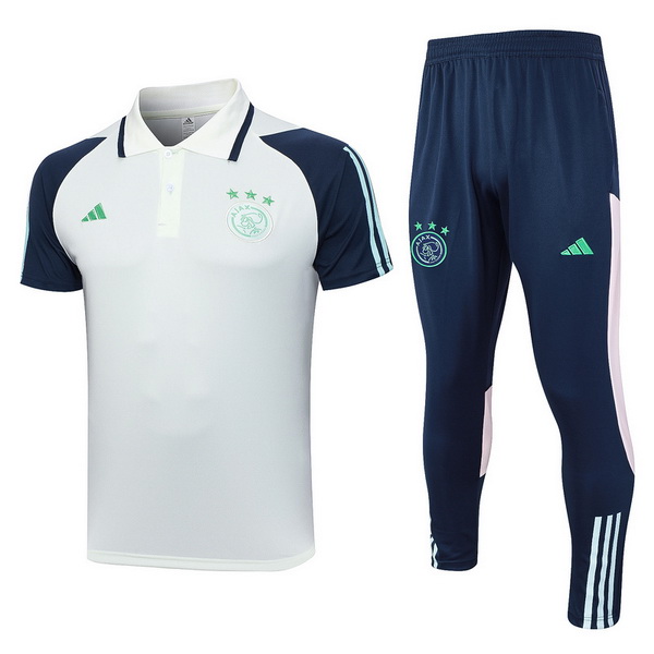 Polo Conjunto Completo Ajax 2023-2024 Blanco Azul