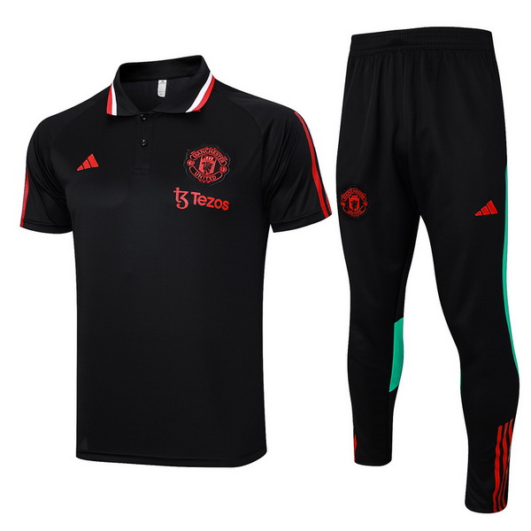 Polo Conjunto Completo Manchester United 2023-2024 Rojo I Negro