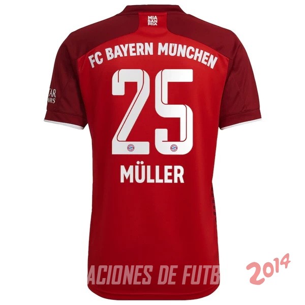 NO.25 MullerDe Camiseta Del Bayern Munich Primera 2021/2022