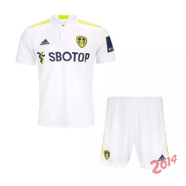 Camiseta Del Conjunto Completo Leeds United Nino Primera 2021/2022 Blanco Amarillo