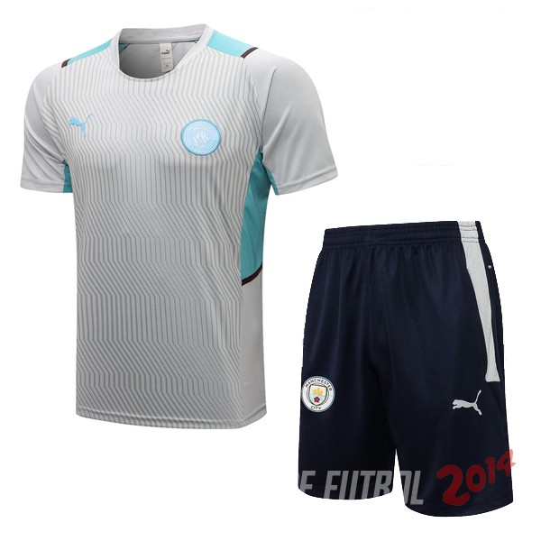 Entrenamiento Manchester City Conjunto Completo 2021/2022 I Gris Negro