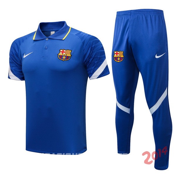 Polo Barcelona Conjunto Completo 2021/2022 Azul Blanco