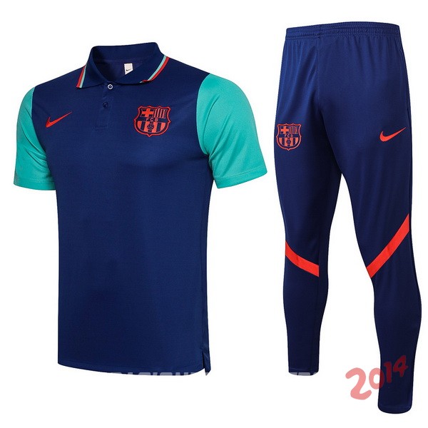 Polo Barcelona Conjunto Completo 2021/2022 Azul Verde