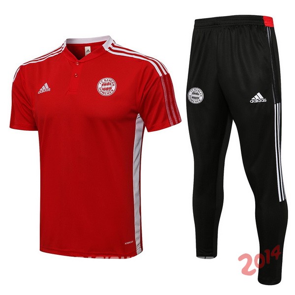 Polo Bayern Munich Conjunto Completo 2021/2022 Rojo Negro Blanco