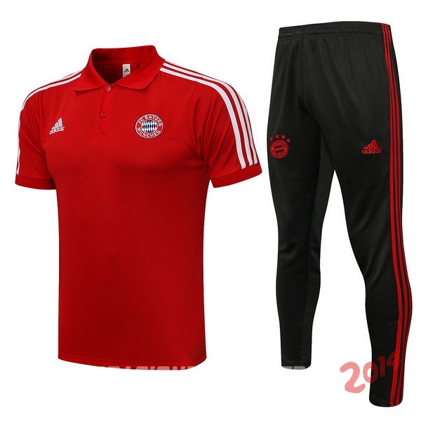 Polo Bayern Munich Conjunto Completo 2021/2022 Rojo Negro