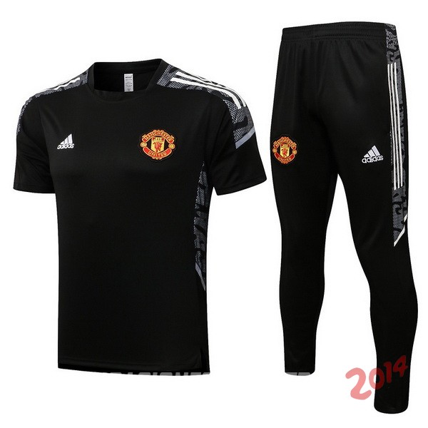 Entrenamiento Manchester United Conjunto Completo 2021/2022 Negro Blanco