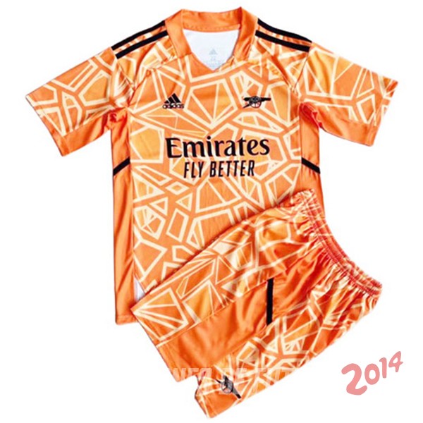 Camiseta Del Conjunto Completo Arsenal Nino Portero Equipacion 2022/2023 Naranja