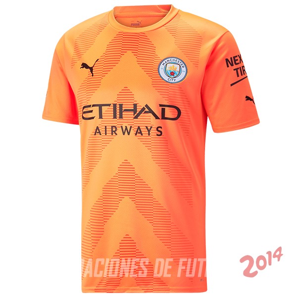 Camiseta Del Portero Manchester City 2022/2023 Naranja