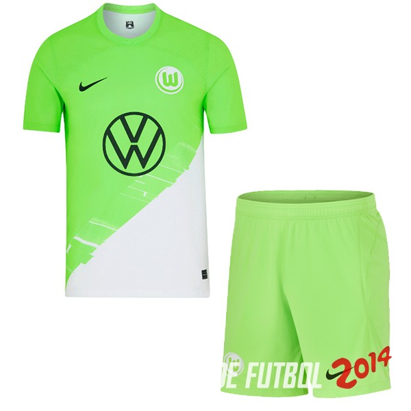 Camiseta Del Conjunto Completo VfL Wolfsburgo Ninos Primera 2023/2024