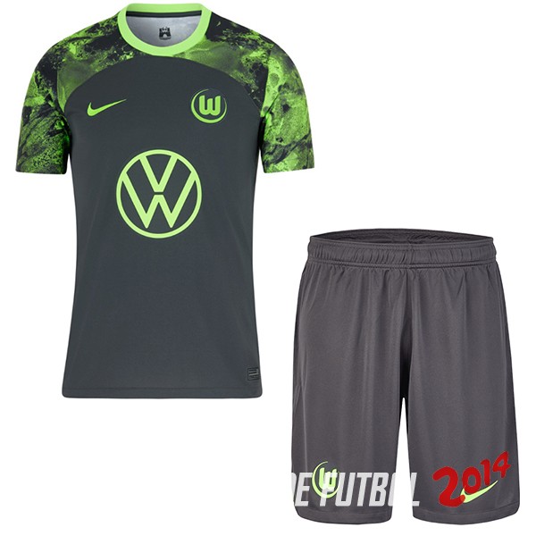 Camiseta Del Conjunto Completo VfL Wolfsburgo Ninos Segunda 2023/2024