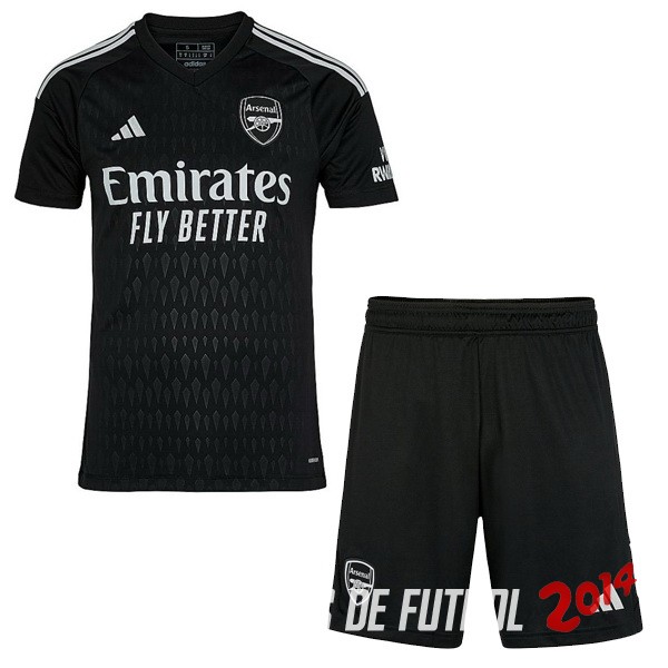 Camiseta Del Conjunto Completo Arsenal Nino Portero 2023/2024 Negro
