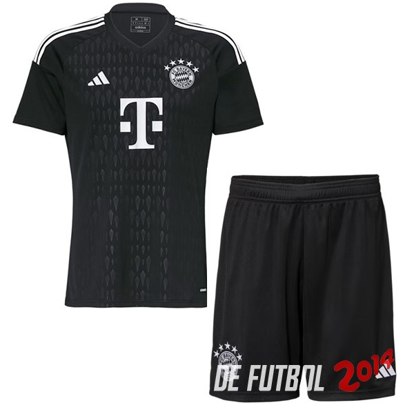 Camiseta Del Conjunto Completo Portero Bayern Munich Nino Equipacion 2023/2024 Negro
