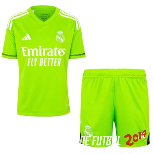 Camiseta Del Conjunto Completo Real Madrid Ninos Portero Verde 2023/2024