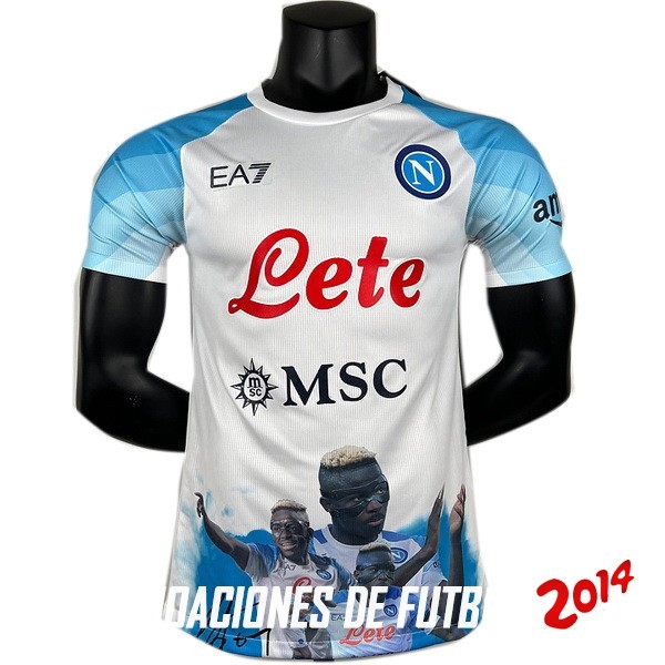 Tailandia Jugadores Camiseta Del Napoli Especial 2023/2024 Blanco I Azul.