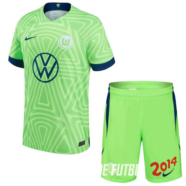 Camiseta Del Conjunto Completo VfL Wolfsburgo Ninos Primera 2023/2024