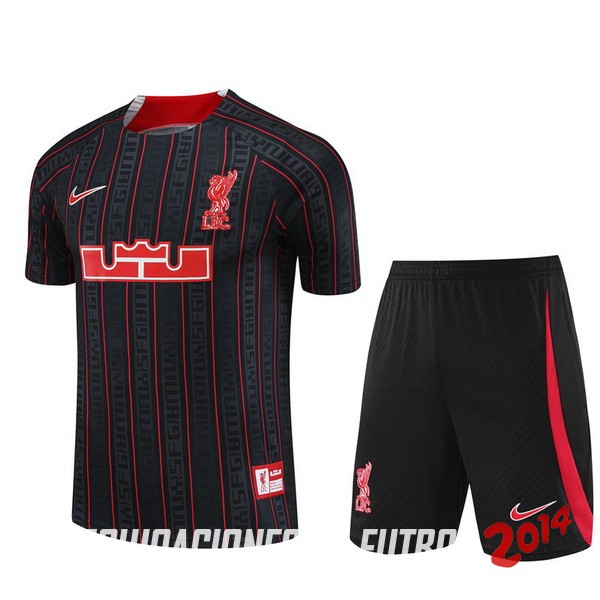 Entrenamiento Del Conjunto Completo Liverpool Ninos Blanco Negro Rojo 2022/2023